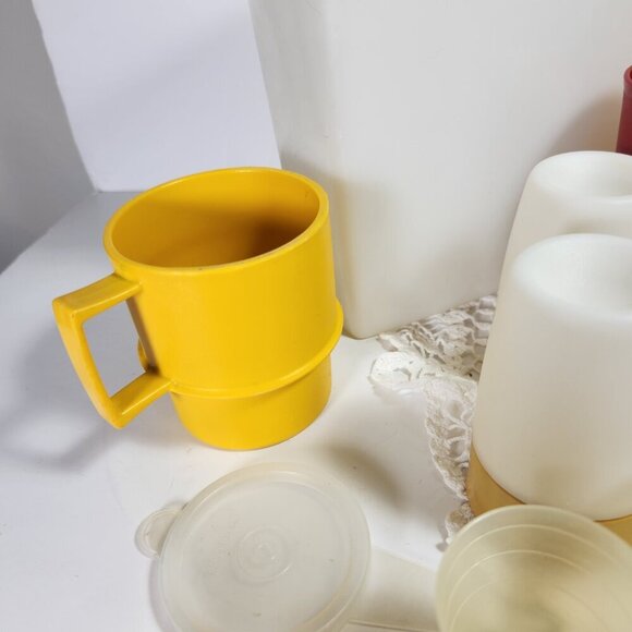 Vintage Tupperware Lot Replacement Cups Egg Cups Seperator Bowl Garlic K… - Picture 3 of 16